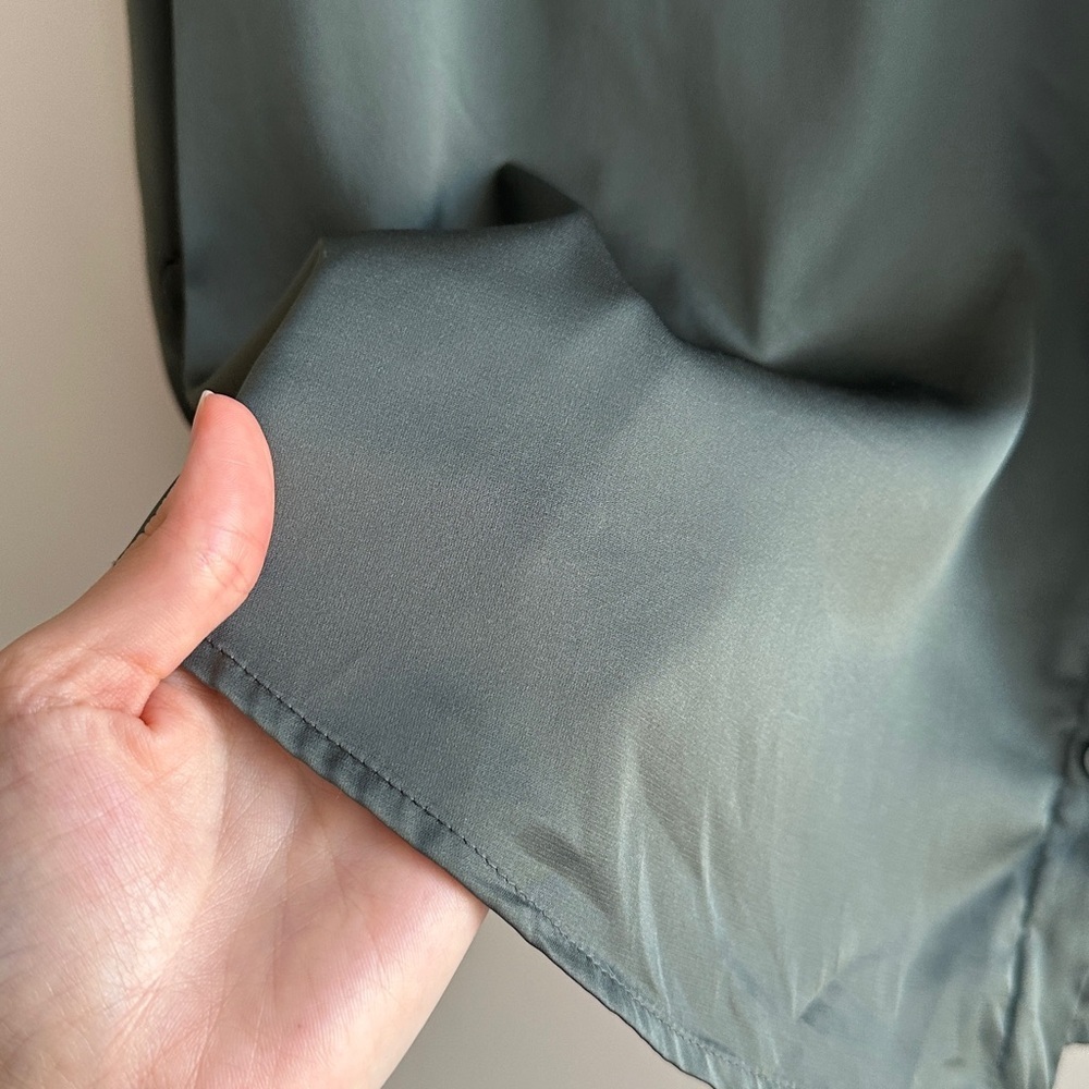 H&M Green Satin Button Down Shirt, Size Large - Picture 13 of 16